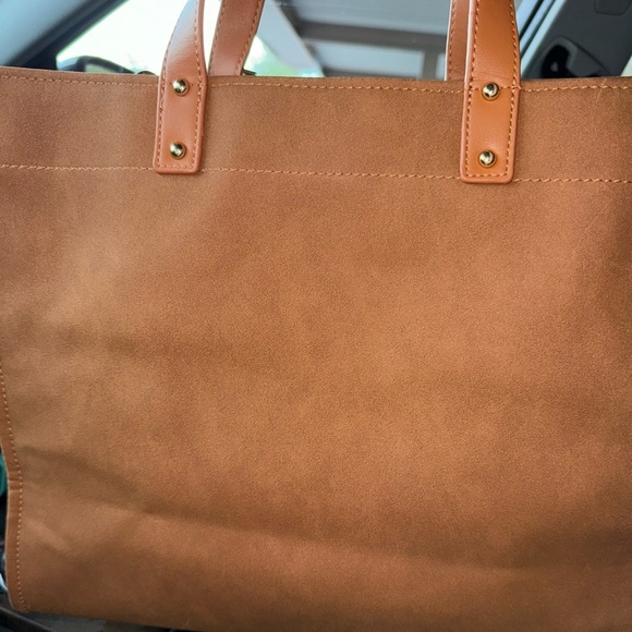 THREADED PEAR CAMEL CAMPBELL TOTE W DESSERT BOHO REMOVABLE CROSSBODY STRAP - Picture 4 of 13